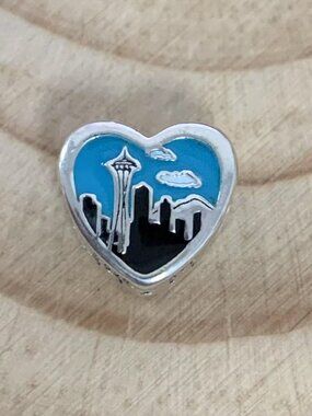 Pandora Seattle Exclusive Travel Heart Charm Pendant, S925 Silver Jewelry